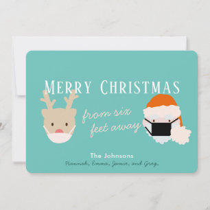 Kerstkaart met blauw interieurmasker