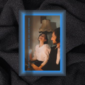 Kerstkaart met blauwe lijst