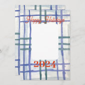 Kerstkaart met blauwe ruit (Voorkant / Achterkant)