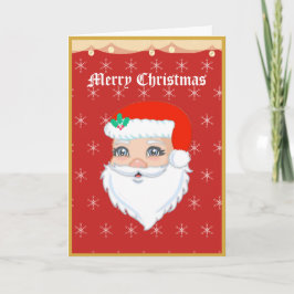 Kerstkaart met blije Kerstman Feestdagen Kaart