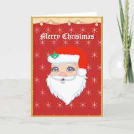 Kerstkaart met blije Kerstman Feestdagen Kaart