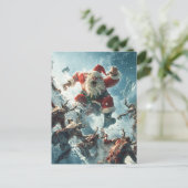 Kerstkaart met blije zombie briefkaart (Staand voorkant)