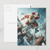 Kerstkaart met blije zombie briefkaart (Voorkant / Achterkant)