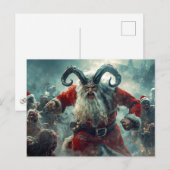 Kerstkaart met blije zombie briefkaart (Voorkant / Achterkant)