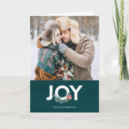 Kerstkaart met bloemmotief feestdagen kaart