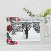 Kerstkaart met bloemmotief voor gehuwden (Staand voorkant)