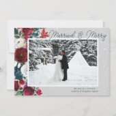 Kerstkaart met bloemmotief voor gehuwden (Voorkant)