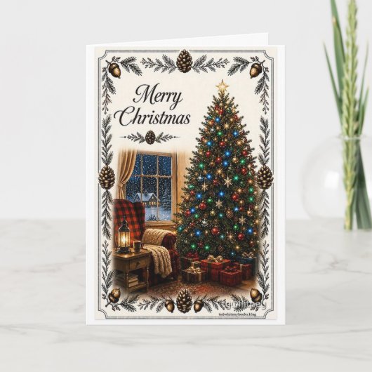 Kerstkaart met boom feestdagen kaart (Voorkant)
