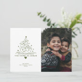 Kerstkaart met boom 'Liefde werd geboren' (Staand voorkant)