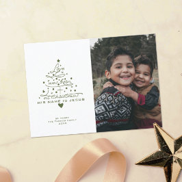 Kerstkaart met boom 'Liefde werd geboren'