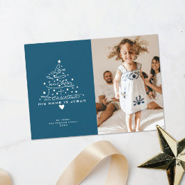 Kerstkaart met boom 'Liefde werd geboren'