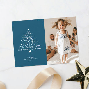 Kerstkaart met boom 'Liefde werd geboren'