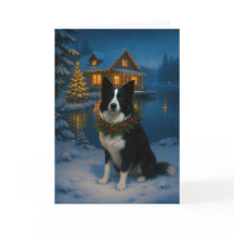 Kerstkaart met Border Collie