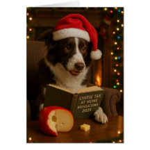 Kerstkaart met Border Collie 'Kaasbelasting'