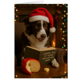 Kerstkaart met Border Collie 'Kaasbelasting'