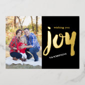 Kerstkaart met borstel schrift folie uitnodiging (Voorkant)