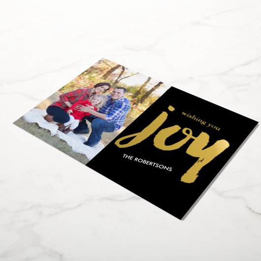 Kerstkaart met borstel schrift folie uitnodiging (Gedraaid)