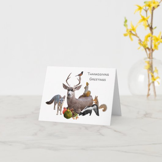 Kerstkaart met bosdieren kaart (Gele Bloem)