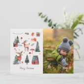 Kerstkaart met bosfoto kaart (Staand voorkant)