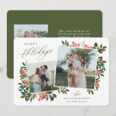 Kerstkaart met botanische afbeelding (Voorkant / Achterkant)