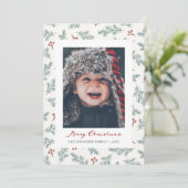 Kerstkaart met botanische bessen (Staand voorkant)