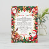 Kerstkaart met brief van Sinterklaas Kaart (Staand voorkant)