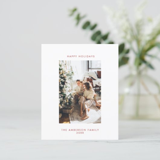 Kerstkaart met budgetfoto (Staand voorkant)