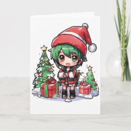Kerstkaart met cartoon kaart