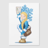 kerstkaart met cartoon Snow Maiden - Postman (Voorkant)
