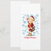 kerstkaart met cartoon Snow Maiden - Postman (Voorkant / Achterkant)