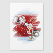 kerstkaart met cartoon Snow Maiden - Postman (Voorkant)