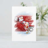 kerstkaart met cartoon Snow Maiden - Postman (Staand voorkant)