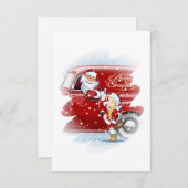 kerstkaart met cartoon Snow Maiden - Postman (Voorkant / Achterkant)