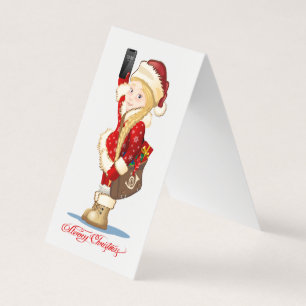 kerstkaart met cartoon Snow Maiden - Postman Kaart