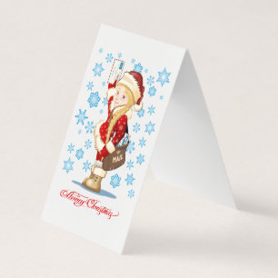 kerstkaart met cartoon Snow Maiden - Postman Kaart
