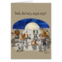 Kerstkaart met cartoonhond voor vakantiedagen