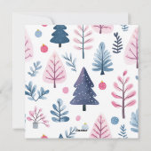 Kerstkaart met Cartoonstijl Pastel Illustraties (Achterkant)