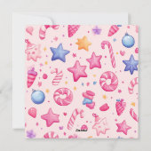 Kerstkaart met Cartoonstijl Pastel Illustraties (Achterkant)