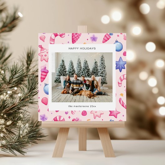 Kerstkaart met Cartoonstijl Pastel Illustraties