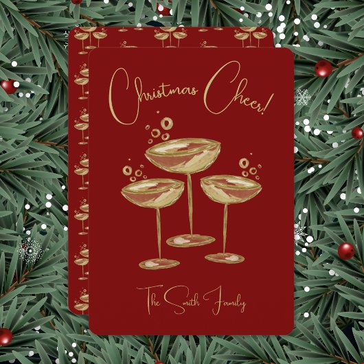 Kerstkaart met champagne