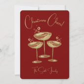 Kerstkaart met champagne (Voorkant)