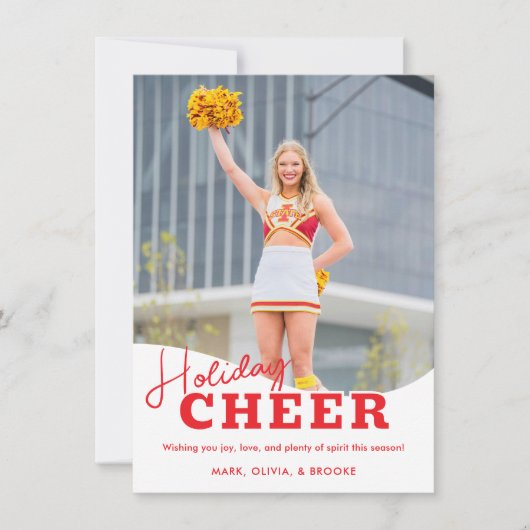 Kerstkaart met cheerleaders voor Kerstvreugde (Voorkant)