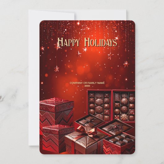 Kerstkaart met Chocolade Snoepjes (Voorkant)