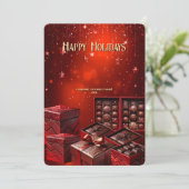 Kerstkaart met Chocolade Snoepjes (Staand voorkant)
