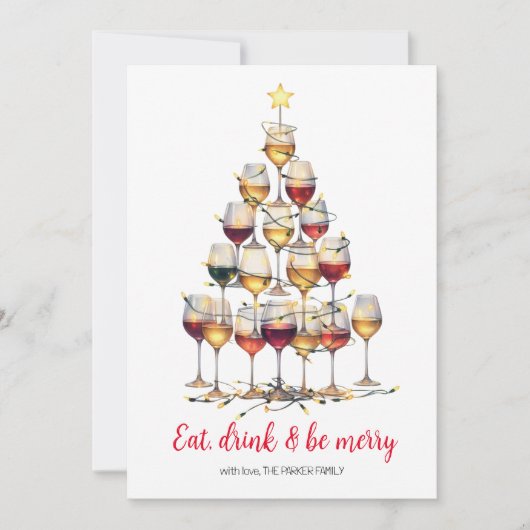 Kerstkaart met cocktail (Voorkant)