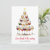 Kerstkaart met cocktail (Staand voorkant)