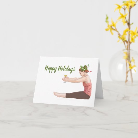 kerstkaart met cocktail kaart (Gele Bloem)