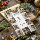 Kerstkaart met collage foto | Familienaam Kaart