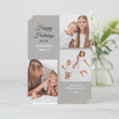 Kerstkaart met collage van drie foto's kaart (Staand voorkant)