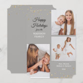 Kerstkaart met collage van drie foto's kaart (Voorkant / Achterkant)